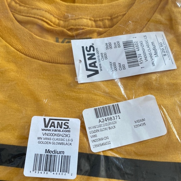Vans Classic LS Tee - Golden Glow/Black, Size M, NWT, Unisex - Picture 6 of 6